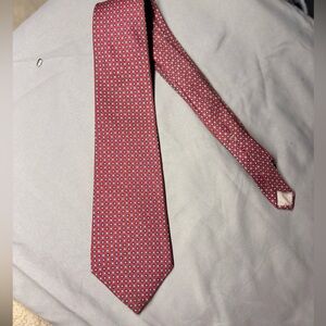 Christian Dior Red Geometric Men's Silk Tie VINTAGE
